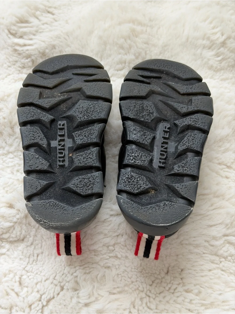 Hunter Original In/Out Puffer Slipper Booties Black Red Toddler